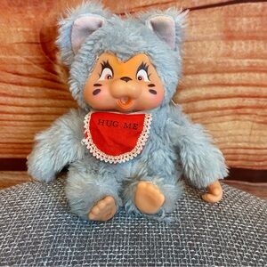 Vintage Monchhichi Gray Cat 7in